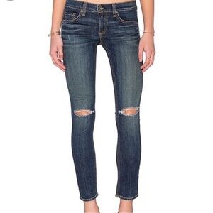 Rag & Bone Tomboy Jeans size 27 in Burnley Wash Mid Rise Distressed Denim